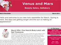 venus e mail campaign